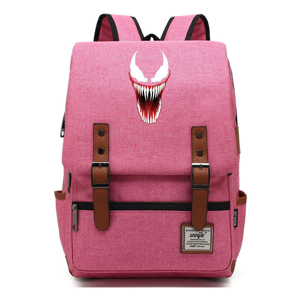 Printed Teenage Student Backpack For Men And Women With Casual Belt Buckle Classic Backpack