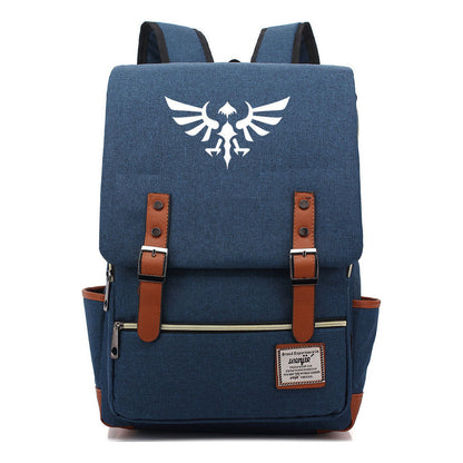 Game Zelda Printed Youth Student Backpack For Men And Women, Casual Belt Buckle, Classic Backpack