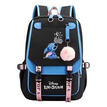 Interstellar Baby Stitch Usb Backpack For Boys And Girls, Casual Woven Strap Flip Back Backpack