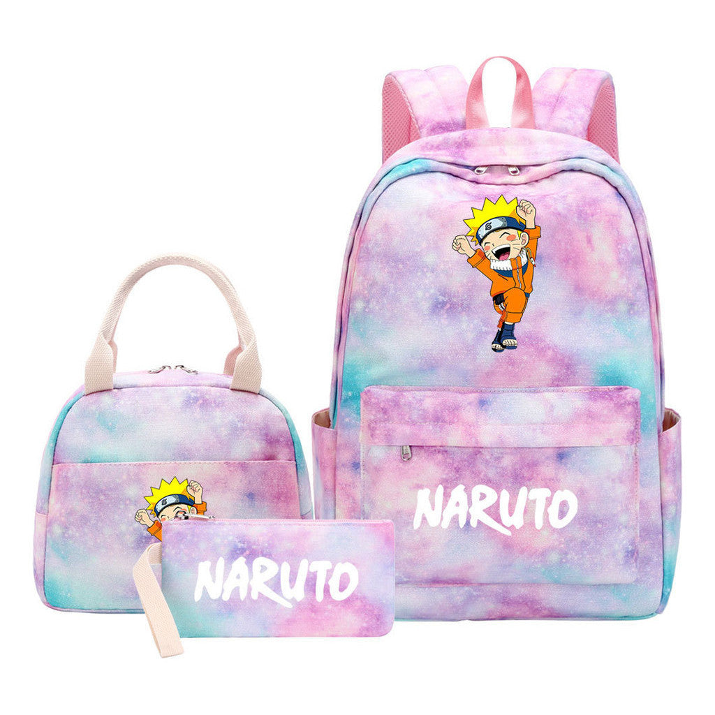 Naruto Student Girl Backpack Lunch Bag Three Piece Set Backpack Set