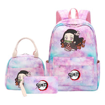 Cartoon Fashion Youth Student Girls School Bag Lunch Bag Three Piece Set Backpack