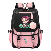Cartoon Fashion Usb Student Backpack With Casual Woven Strap Flip Back Backpack