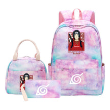 Naruto Teenage Student Girls School Bag Lunch Bag Three Piece Set Backpack Set