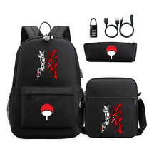 Naruto Usb Password Lock Youth Student Backpack Three Piece Set Backpack Set