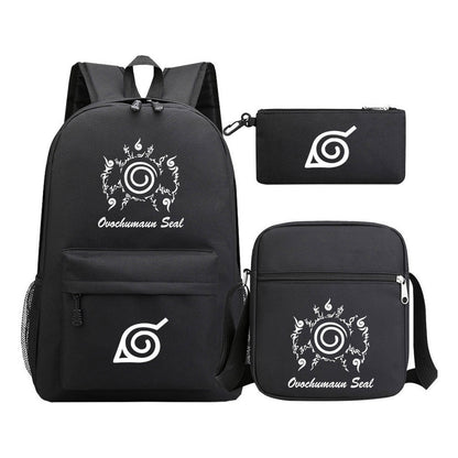 Anime Naruto Starry Sky Youth School Bag Three Piece Set For Men And Women Backpack Set