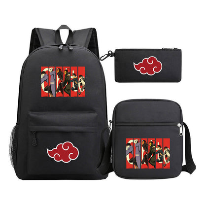 Anime Naruto Starry Sky Youth School Bag Three Piece Set For Boys And Girls Backpack Set