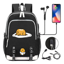 Comic Lazy Egg Youth Student Backpack Usb Men's And Women's Leisure Backpack