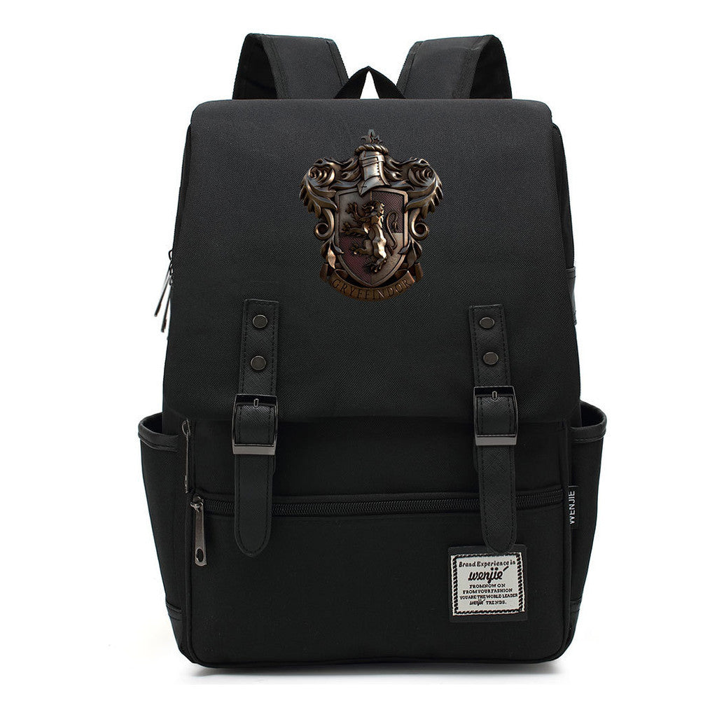 School Of Witchcraft And Wizardry Printed Youth Student Backpack For Men And Women, Casual Belt Buckle, Classic Backpack