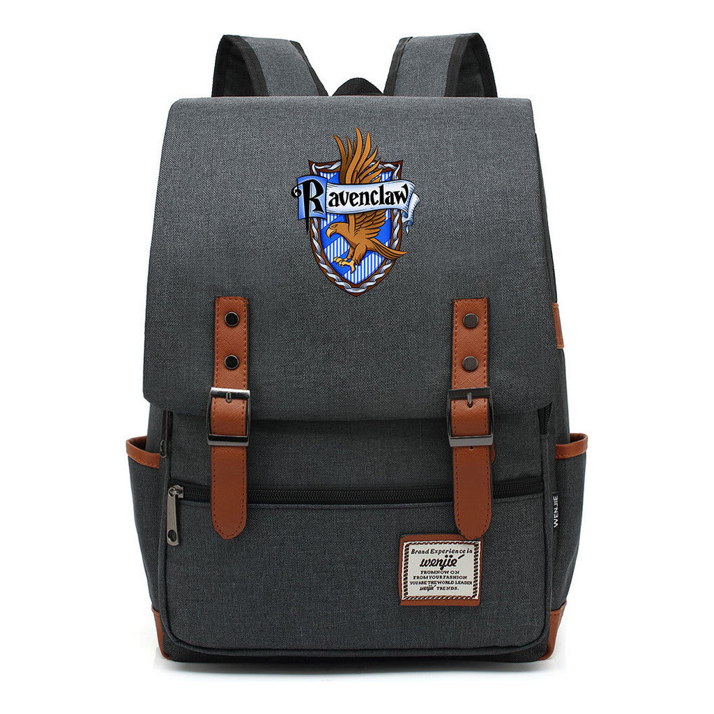 School Of Witchcraft And Wizardry Printed Youth Student School Bag Casual Belt Buckle Classic Backpack