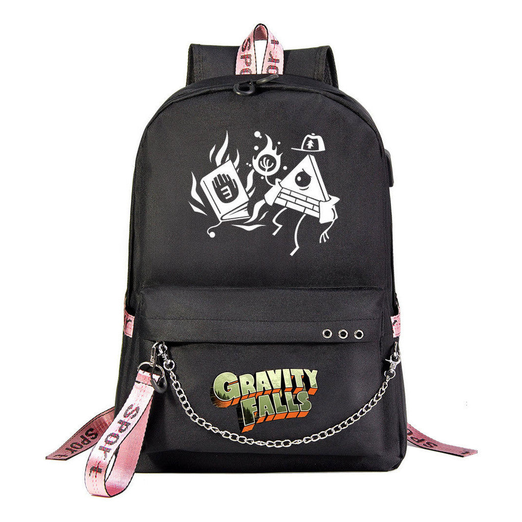 Cartoon Strange Town Youth Student School Bag Men's And Women's Leisure Travel Backpack