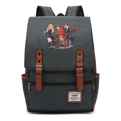 School Of Witchcraft And Wizardry Printed Youth Student School Bag Casual Belt Buckle Classic Backpack