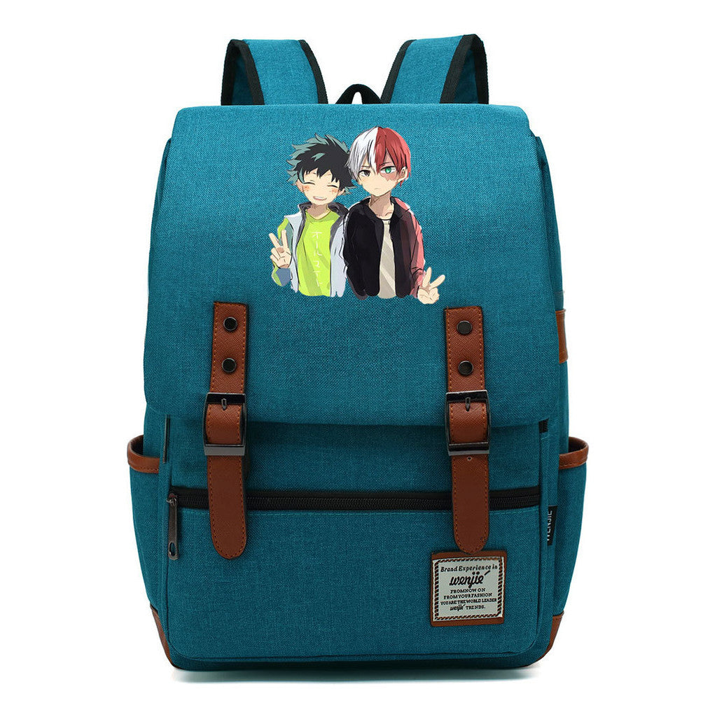 Anime My Heroes Academy Printed Youth Student School Bag Casual Belt Buckle Classic Backpack