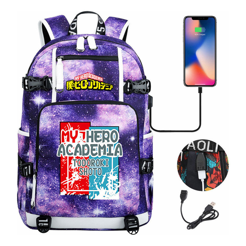 My Heroes Academy Usb Youth Student Backpack For Men And Women's Travel Backpacks