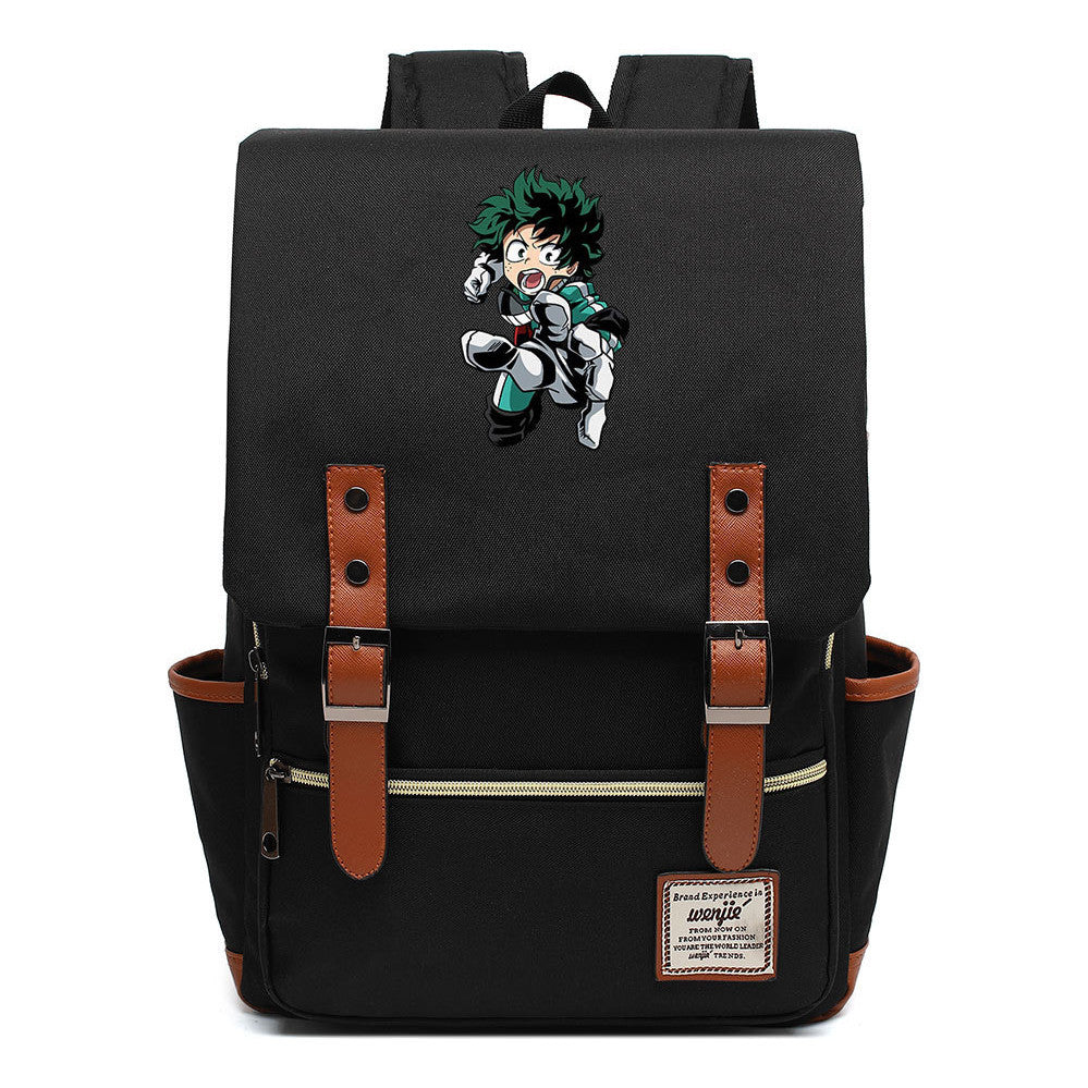 Anime My Heroes Academy Printed Youth Student Backpack Men's And Women's Leisure Belt Buckle Classic Backpack