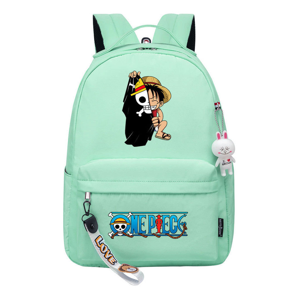 Cartoon Cartoon One Piece Luffy Schoolbag Leisure Bag Girls Backpack