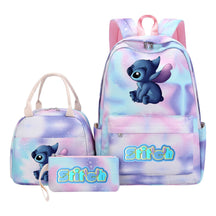 Interstellar Baby Stitch Youth Student Girls School Bag Lunch Bag Three Piece Set Backpack Set