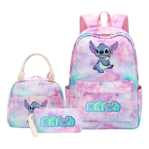 Interstellar Baby Stitch Youth Student Girls School Bag Lunch Bag Three Piece Set Backpack Set