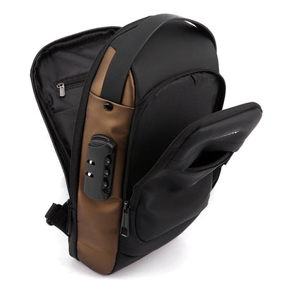 Usb Chest Bag Password Lock Men's Shoulder Bag Casual Sports Waist Bag Small Bag Multifunctional Crossbody Bag