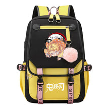Cartoon Fashion Usb Student Backpack With Casual Woven Strap Flip Back Backpack