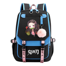 Cartoon Fashion Usb Youth Student Backpack Boy's And Girl's Leisure Ribbon Flip Backpack
