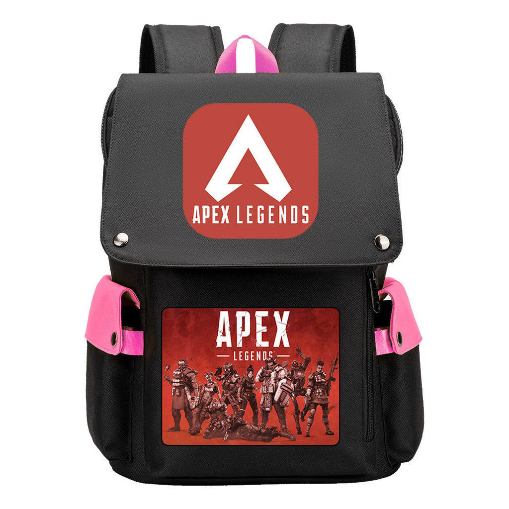Apex Hero Print Usb Charging Cap Headpiece Student Backpack Leisure Backpack