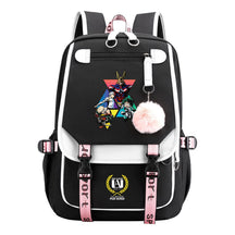 My Heroes Academy Usb Student Backpack, Casual Woven Strap Flip Back Backpack