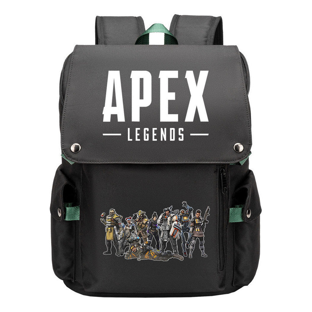 Apex Hero Print Usb Charging Cap Head Style Student School Bag Casual Backpack