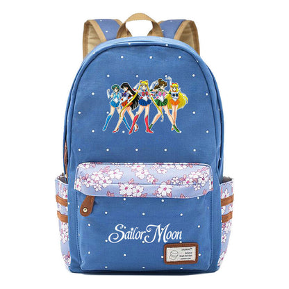 Anime Surrounding Beauty Girl Warrior Youth Student School Bag Fragmented Flower Boy's And Girl's Leisure Backpack