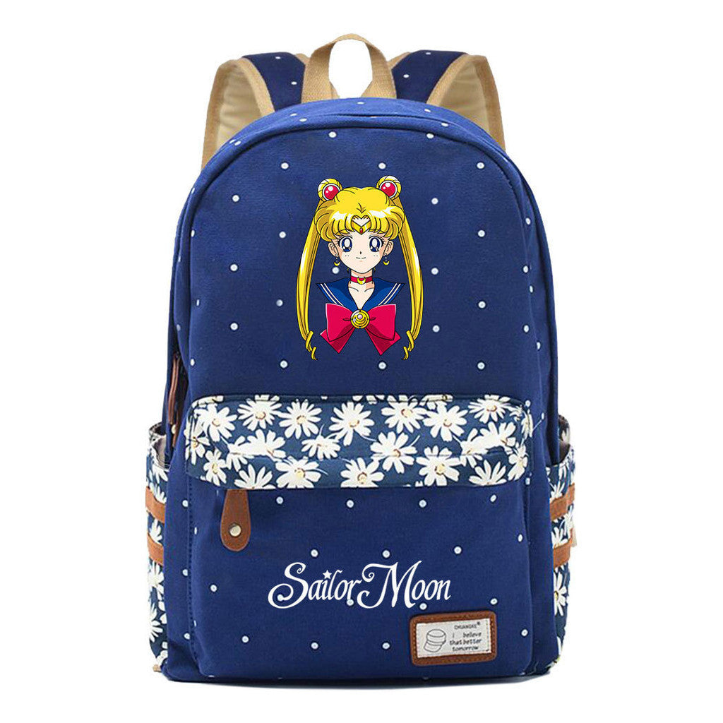 Anime Surrounding Beauty Girl Warrior Youth Student School Bag Fragmented Flower Boy's And Girl's Leisure Backpack