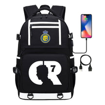 Football Star Cristiano Ronaldo Printed Usb Youth Student Backpack For Men And Women, Backpack For Leisure Travel