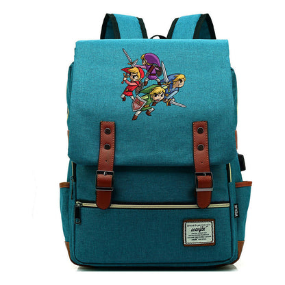 The Tears Of The Kingdom Of Zelda Game Printed Student Backpack Usb Men's And Women's Casual Backpack