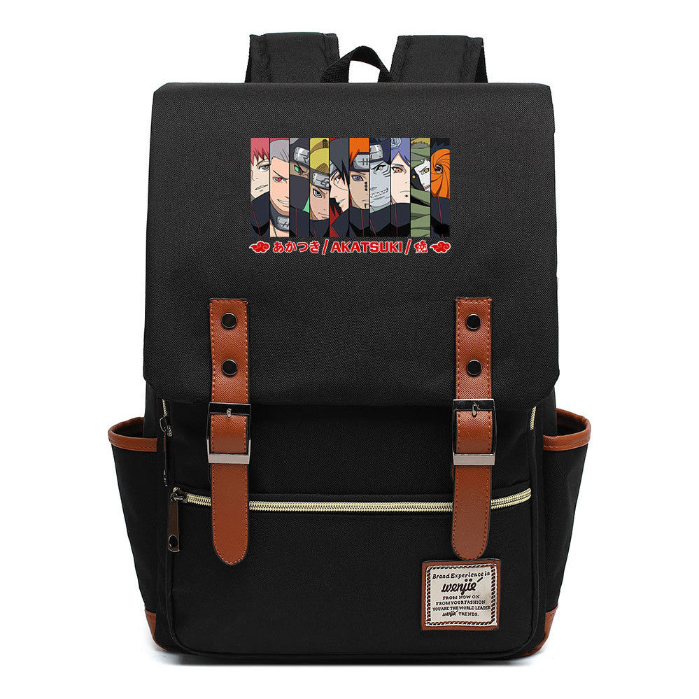 Naruto Printed Student Backpack Casual Belt Buckle Classic Backpack