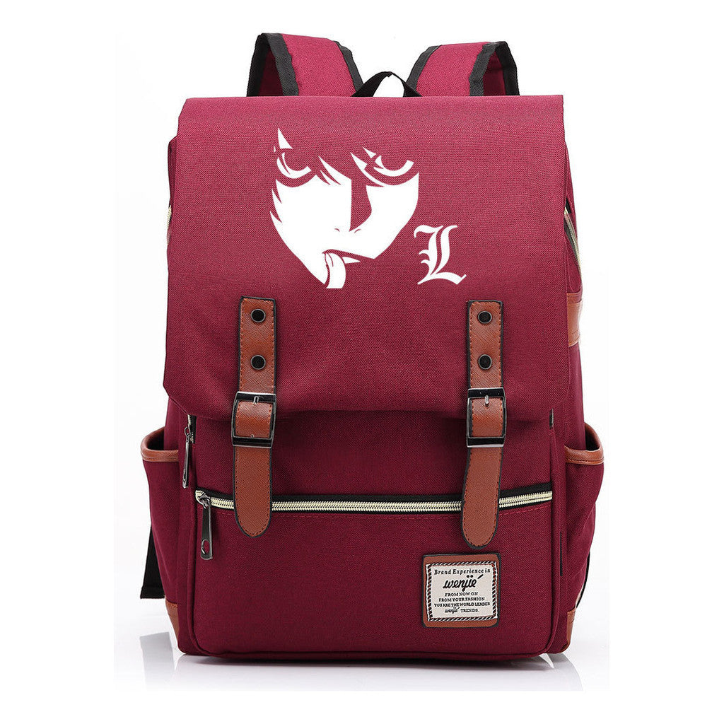 Manga Death Note Youth Student School Bag Men's And Women's Leisure Belt Buckle Backpack