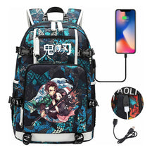 Cartoon Printed Usb Large Capacity Backpack For Men And Women's Leisure Travel Backpack