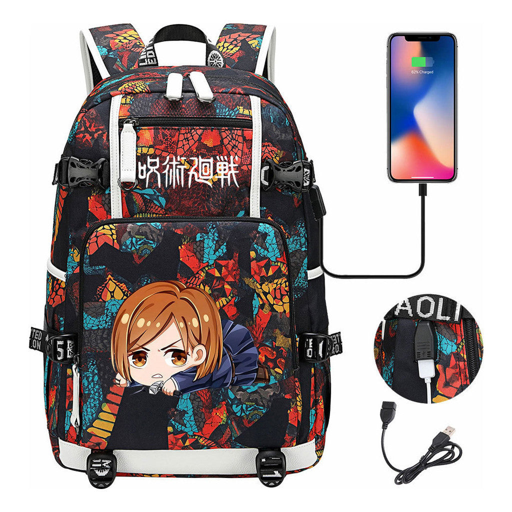 Printed Usb Youth Student Backpack For Men And Women's Leisure Large Capacity Travel Backpack
