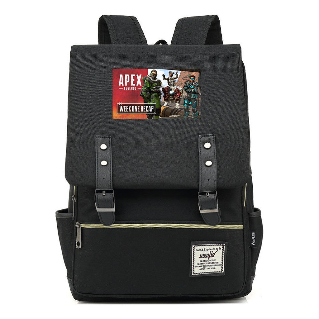Printed Teenage Student Backpack For Men And Women With Casual Belt Buckle Classic Backpack