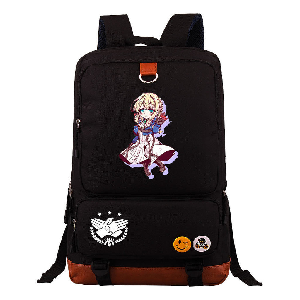 Violet Eternal Garden Printed Youth Student School Bag Large Capacity Travel Bag Men's And Women's Backpack
