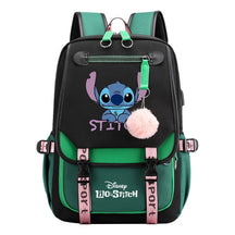 Interstellar Baby Stitch Usb Backpack For Boys And Girls, Casual Woven Strap Flip Back Backpack