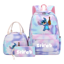 Interstellar Baby Stitch Youth Student Girls School Bag Lunch Bag Three Piece Set Backpack Set