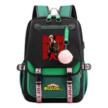 My Heroes Academy Usb Student Backpack For Boys And Girls, Casual Weaving Ribbon Flip Back Backpack