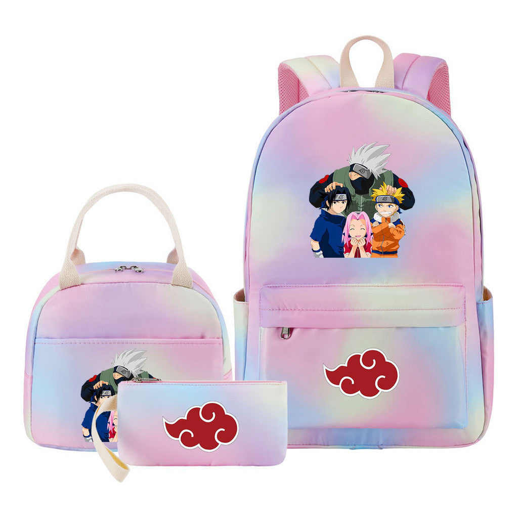 Naruto Girls School Bag Lunch Bag Three Piece Set Backpack Set