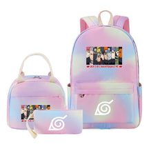 Naruto Teenage Student Girls School Bag Lunch Bag Three Piece Set Backpack Set