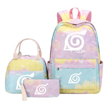 Naruto Teenage Student Girls School Bag Lunch Bag Three Piece Set Backpack Set
