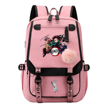 Cartoon Fashion Usb Youth Student School Bag Casual Ribbon Flip Backpack