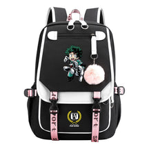 My Heroes Academy Usb Youth Student Backpack With Casual Woven Strap Flip Back Backpack