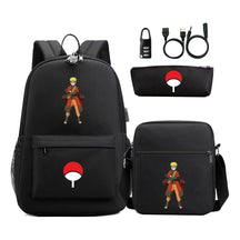 Naruto Usb Password Lock Year Student School Bag Three Piece Set Backpack Set