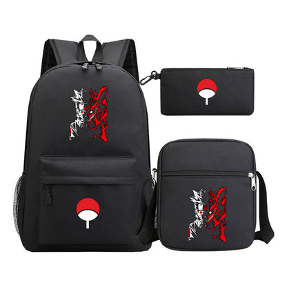 Anime Naruto Starry Sky Youth School Bag Three Piece Set For Men And Women Backpack Set