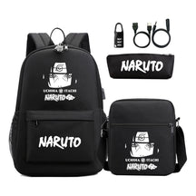 Naruto Usb Password Lock Student Backpack Three Piece Set For Boys And Girls Backpack Set