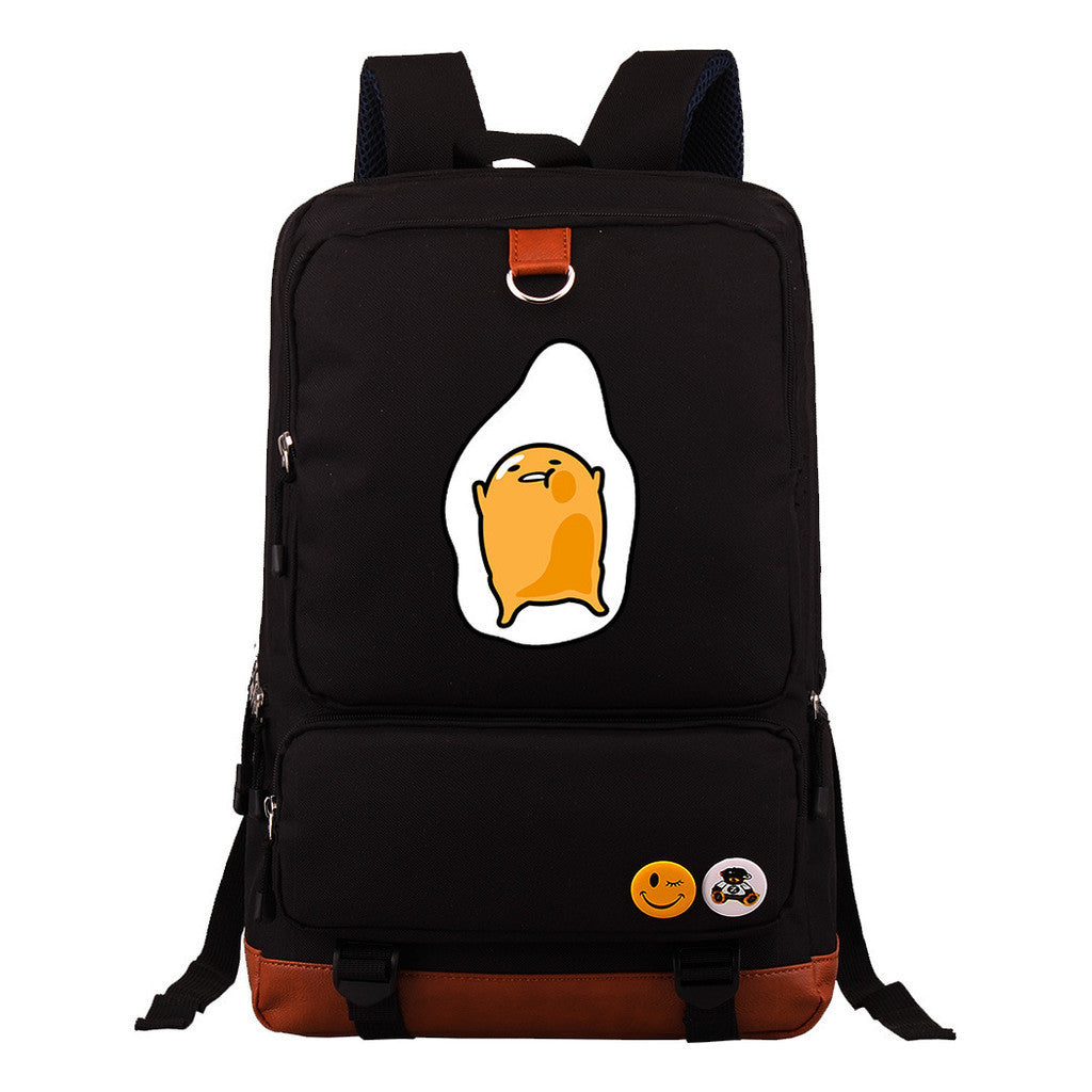 Cartoon Anime Lazy Egg Youth Student Backpack With Large Capacity Travel Bag For Boys And Girls Backpack