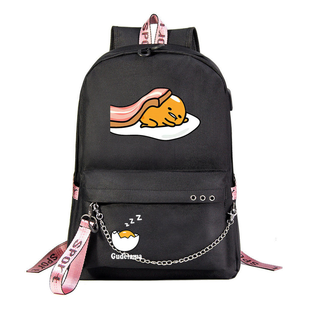 Lazy Egg Usb Youth Student Backpack For Boys And Girls Leisure Travel Backpack